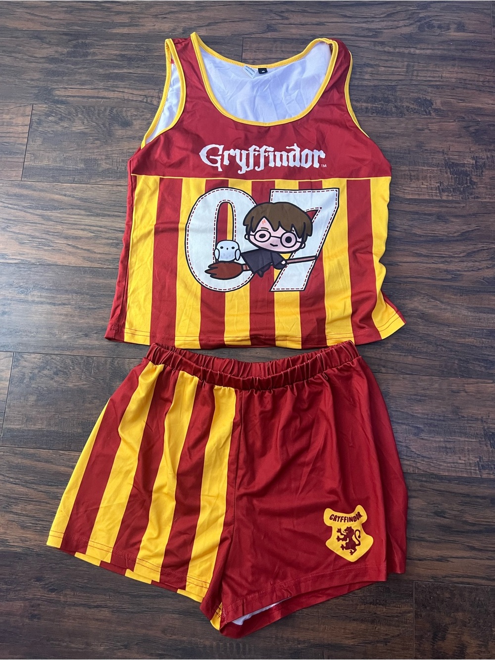 Women’s Red & Yellow Tank Top and Shorts Set